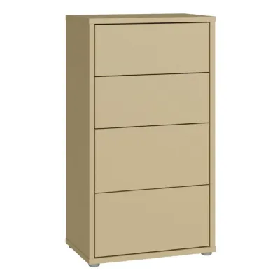 Alice Springs Tall 4 Drawer Chest with PushtoOpen Drawers in Butter Yellow