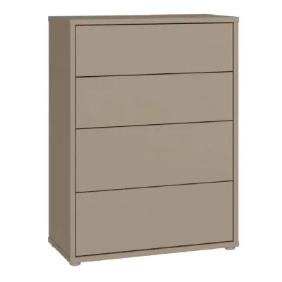 Alice Springs 4 Drawer Chest with PushtoOpen Drawers in Taupe