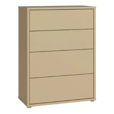 Alice Springs 4 Drawer Chest with PushtoOpen Drawers in Butter Yellow