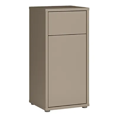 Alice Springs Low Bathroom Storage Cabinet with 1 Door PushtoOpen & 1 Drawer PushtoOpen in Taupe