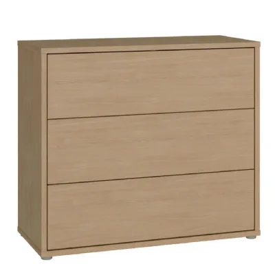Alice Springs 3 Drawer Chest with PushtoOpen Drawers in Elegancia Oak