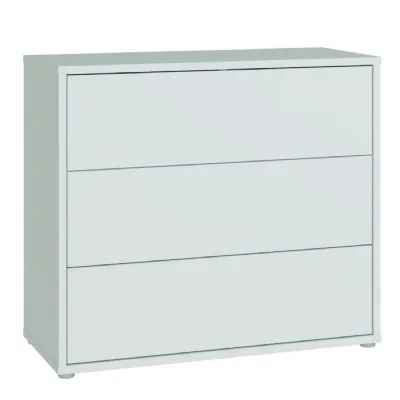 Alice Springs 3 Drawer Chest with PushtoOpen Drawers in Light Grey