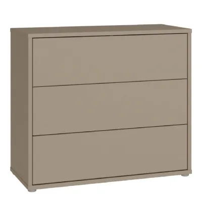 Alice Springs 3 Drawer Chest With PushtoOpen Drawers in Taupe