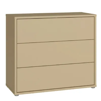 Alice Springs 3 Drawer Chest with PushtoOpen Drawers in Butter Yellow