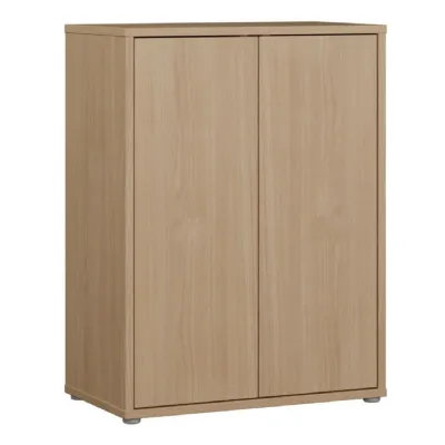 Alice Springs Tall 2 Door Cupboard with PushtoOpen Doors in Elegancia Oak