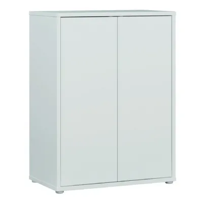 Alice Springs Tall 2 Door Cupboard with PushtoOpen Doors in Light Grey