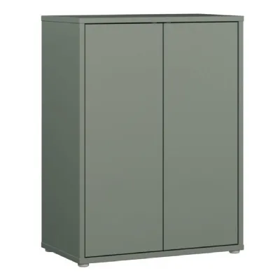 Alice Springs Tall 2 Door Cupboard with PushtoOpen Doors in Sage Green