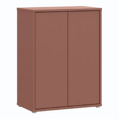 Alice Springs Tall 2 Door Cupboard with PushtoOpen Doors in Terracotta
