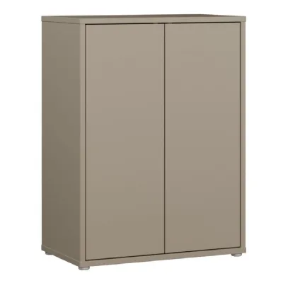 Alice Springs Tall 2 Door Cupboard with PushtoOpen Doors in Taupe