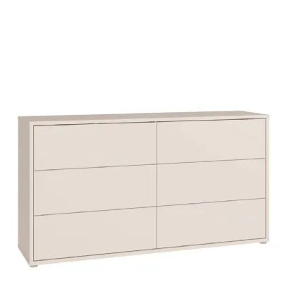 Alice Springs 6 Drawer Wide Chest with PushtoOpen Drawers in Sand