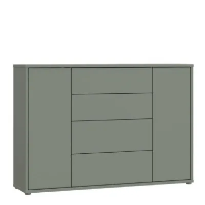 Alice Springs Wide Sideboard with 4 Drawers & 2 Doors with PushtoOpen in Sage Green