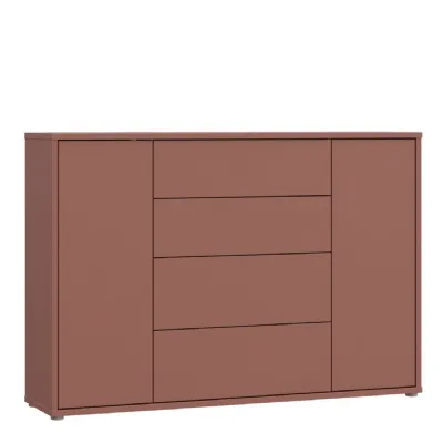Alice Springs Wide Sideboard with 4 Drawers & 2 Doors with PushtoOpen in Terracotta