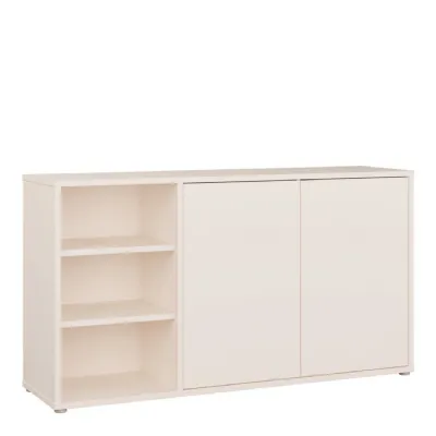 Alice Springs Sideboard with Open Shelving & PushtoOpen Doors in Sand