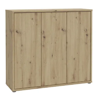 Alice Springs Shoe Cabinet with 3 Doors PushtoOpen in Artisan Oak
