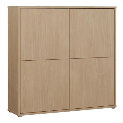 Alice Springs 4 Door Large Storage Cabinet with PushtoOpen Doors in Elegancia Oak