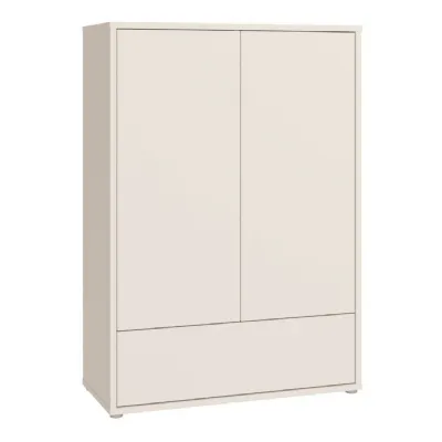 Alice Springs 2 Door Low Wardrobe with PushtoOpen Doors and Drawer in Sand