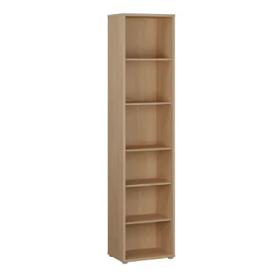 Alice Springs Tall Narrow Bookcase with 5 Shelves in Elegancia Oak