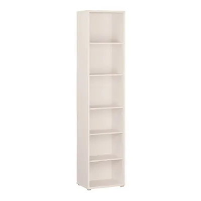 Alice Springs Tall Narrow Bookcase with 5 Shelves in Soft Neutral