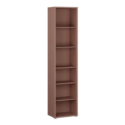 Alice Springs Tall Narrow Bookcase with 5 Shelves in Terracotta