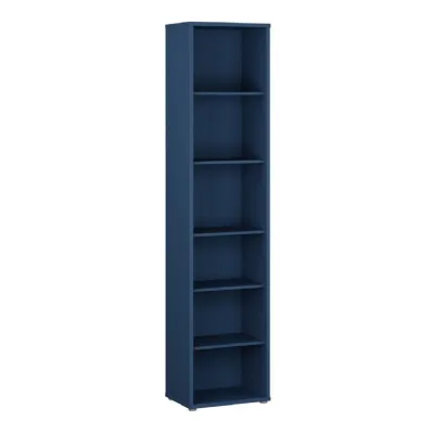 Alice Springs Tall Narrow Bookcase with 5 Shelves in Night Blue
