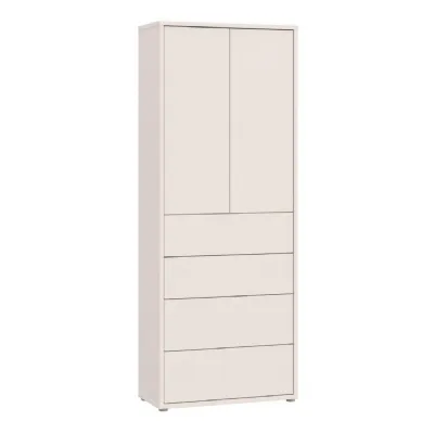 Alice Springs Tall Storage Cabinet with PushtoOpen Doors & 4 Drawers in Sand