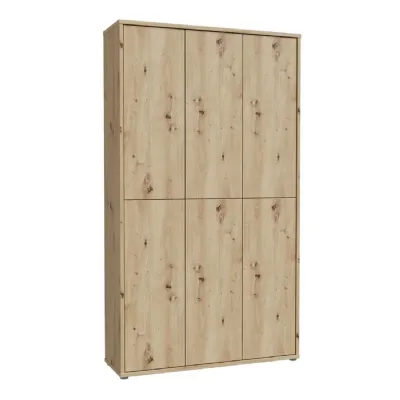 Alice Springs Shoe Cabinet with 6 Doors PushtoOpen in Artisan Oak