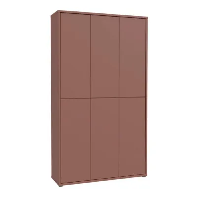 Alice Springs Tall Shoe Cabinet with 6 Doors PushtoOpen in Terracotta
