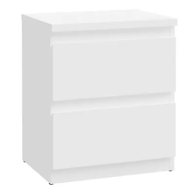Edmore 2 Drawer Bedside Table in White