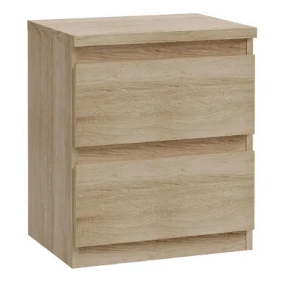 Edmore 2 Drawer Bedside Table in Sonoma Oak