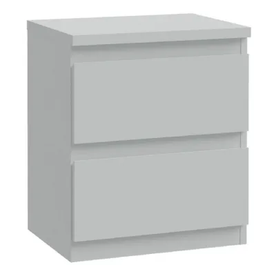 Edmore 2 Drawer Bedside Table in Light Grey