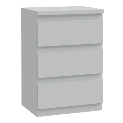 Edmore 3 Drawer Bedside Chest in Light Grey