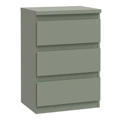 Edmore 3 Drawer Bedside Chest in Sage Green