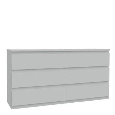 Edmore 6 Drawer Wide Chest in Light Grey