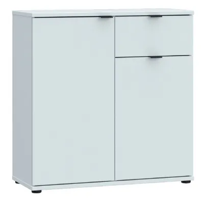 Ganymede 2 Door Cupboard with Drawer and Top Lip Detail in Light Grey