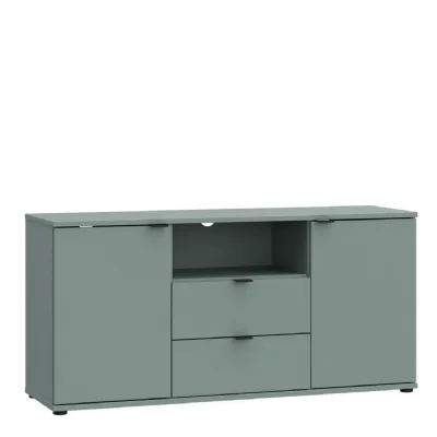 Ganymede TV Unit with Open Shelf, Drawer & 2 Doors in Sage Green