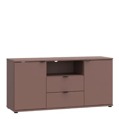 Ganymede TV Unit with Open Shelf, 2 Drawers & 2 Doors in Terracotta