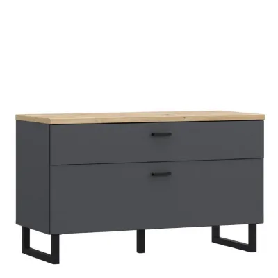 Klara TV Unit with 1 Drawer 1 Flip Door in Grey and Oak