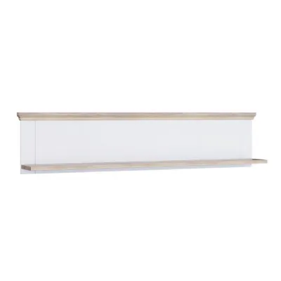 Pontypool Wall Shelf in White and Riva Oak