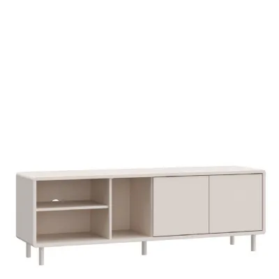 Playly TV Unit with Open Shelving and 2Door Storage in Sand