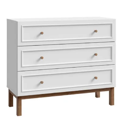 Wensley 3 Drawer Chest in Light Grey and Oak