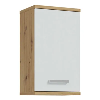 Veris Small Hanging Cupboard with 1 Door in Artisan Oak and Light Grey