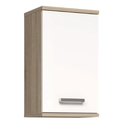 Veris Small Hanging Cupboard with 1 Door in Sonoma Oak and White High Gloss