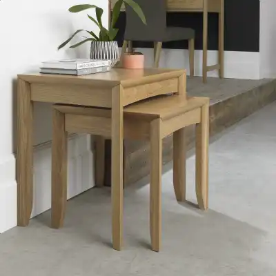 Scandinavian Oak Nest of Tables