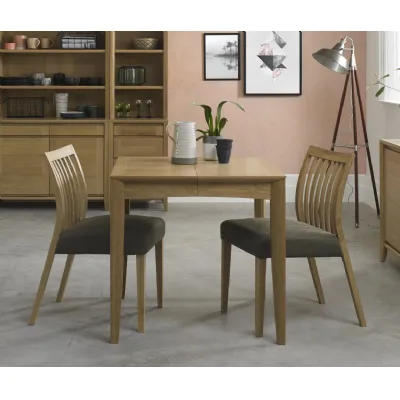 Oak Dining Table Set 2 Slat Back Chairs Black Gold Fabric