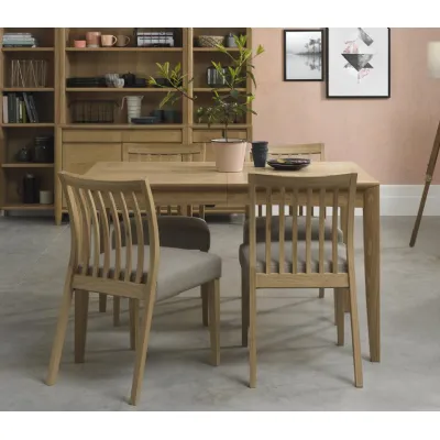 Oak Dining Table Set 4 Grey Leather Oak Slat Back Chairs