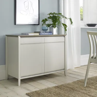 Grey Painted 2 Door Sideboard Washed Oak Top
