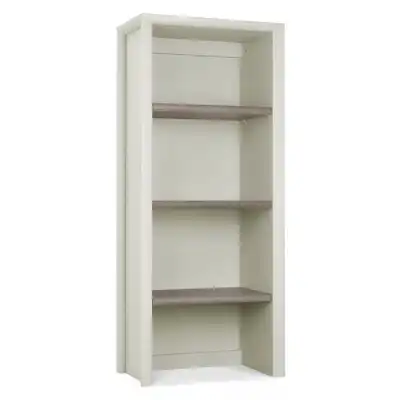 Grey Washed Oak Grey Painted Narrow Display Shelving Unit