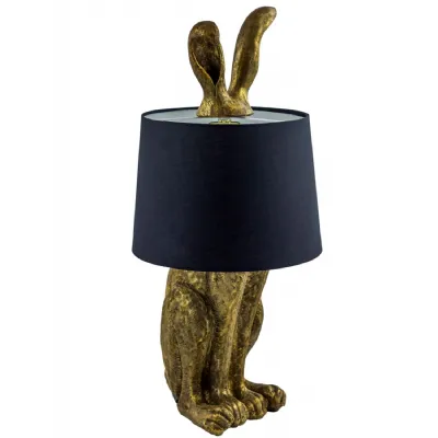 Hare Table Lamp In Antique Gold Finish