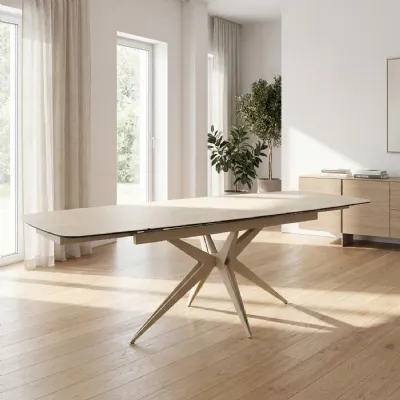 Travertine Top 240cm Extra Large Extending Dining Table