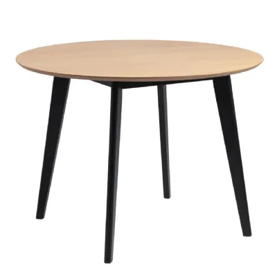 Roxby Round Dining Table in Oak And Black